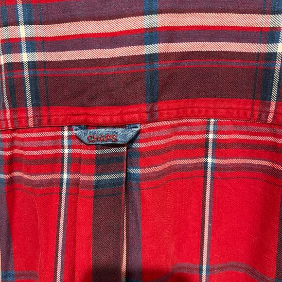 Vintage Chaps Ralph Lauren Flannel Plaid Button Down Shirt Men’s Size Large Red - Picture 6 of 10